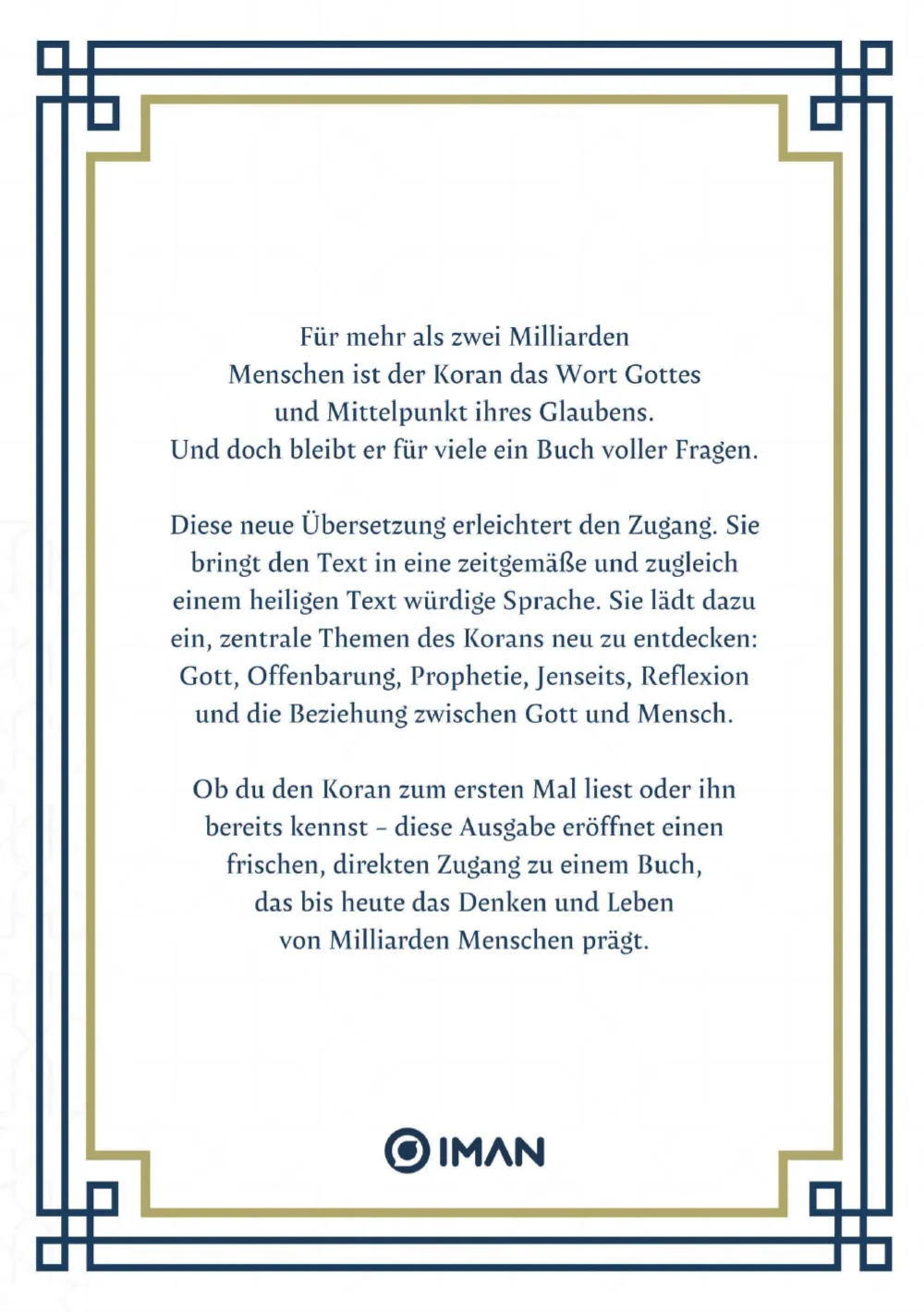„Der deutliche Koran“ – Rückseite